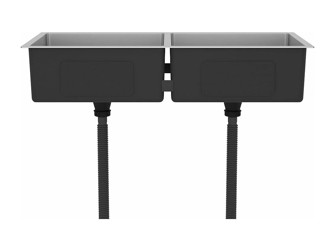 Évier de cuisine fait argenté 100 x 44 x 20 cm 02_0002473