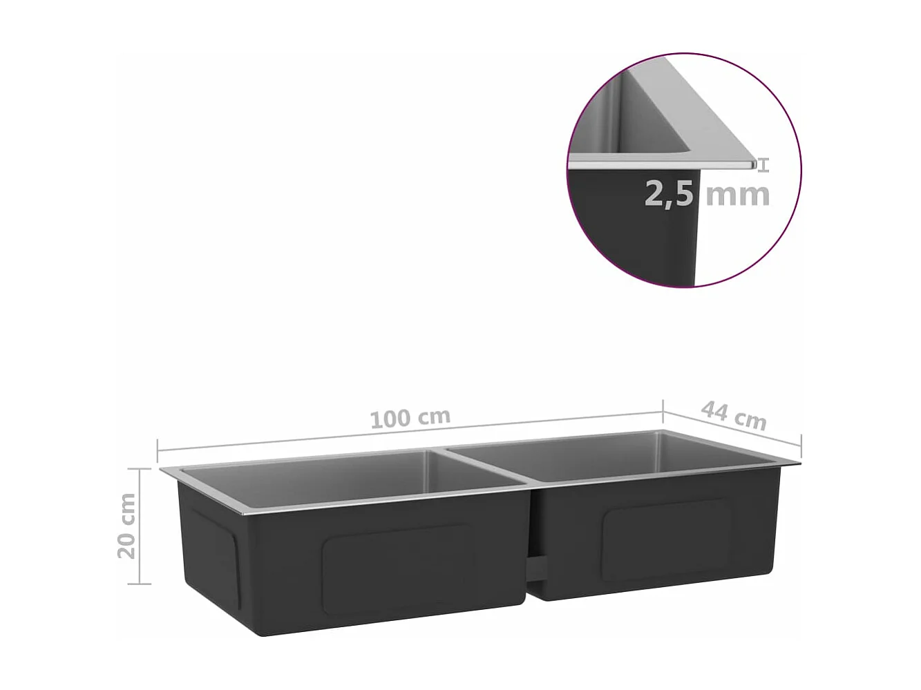 Fregadero de cocina hecho a mano de acero inoxidable 02_0002473