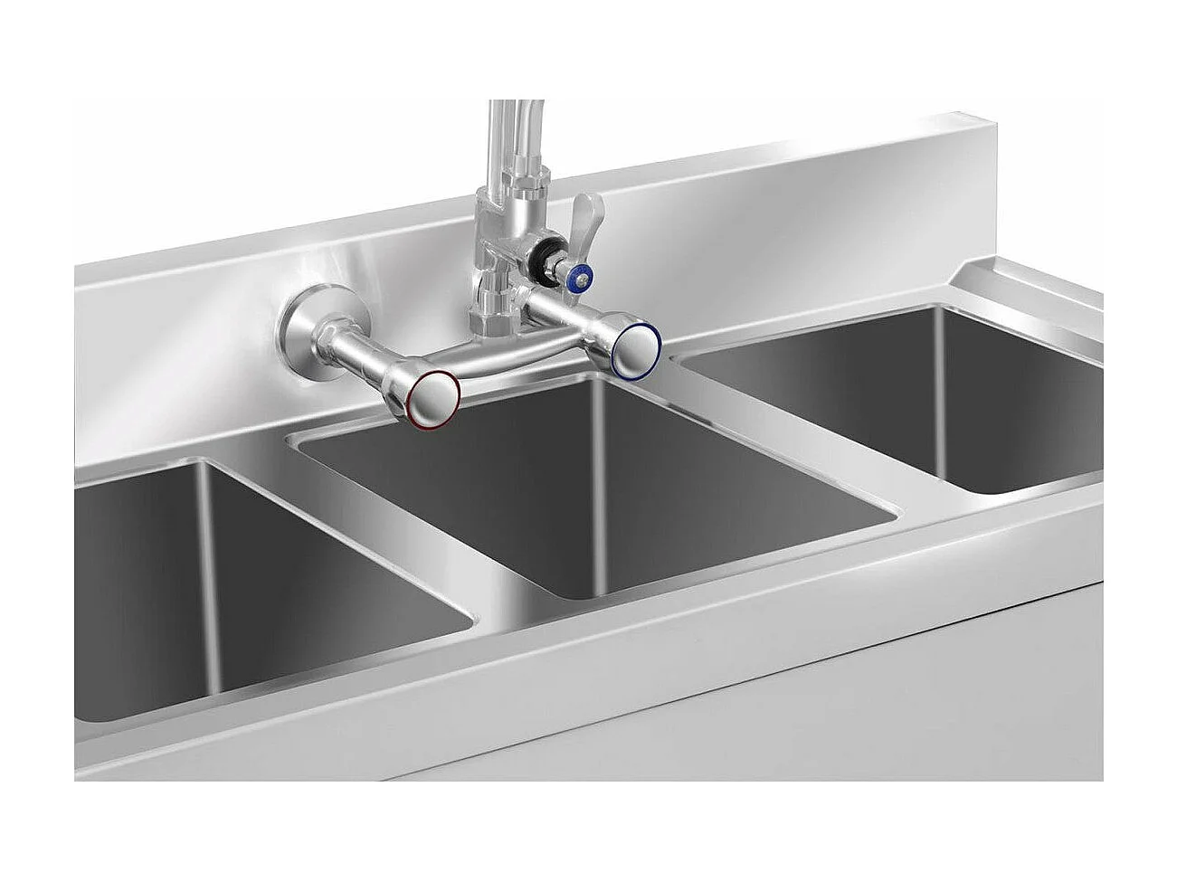 Fregadero profesional 3 senos 100 x 50 x 97 cm acero inoxidable 14_0001591