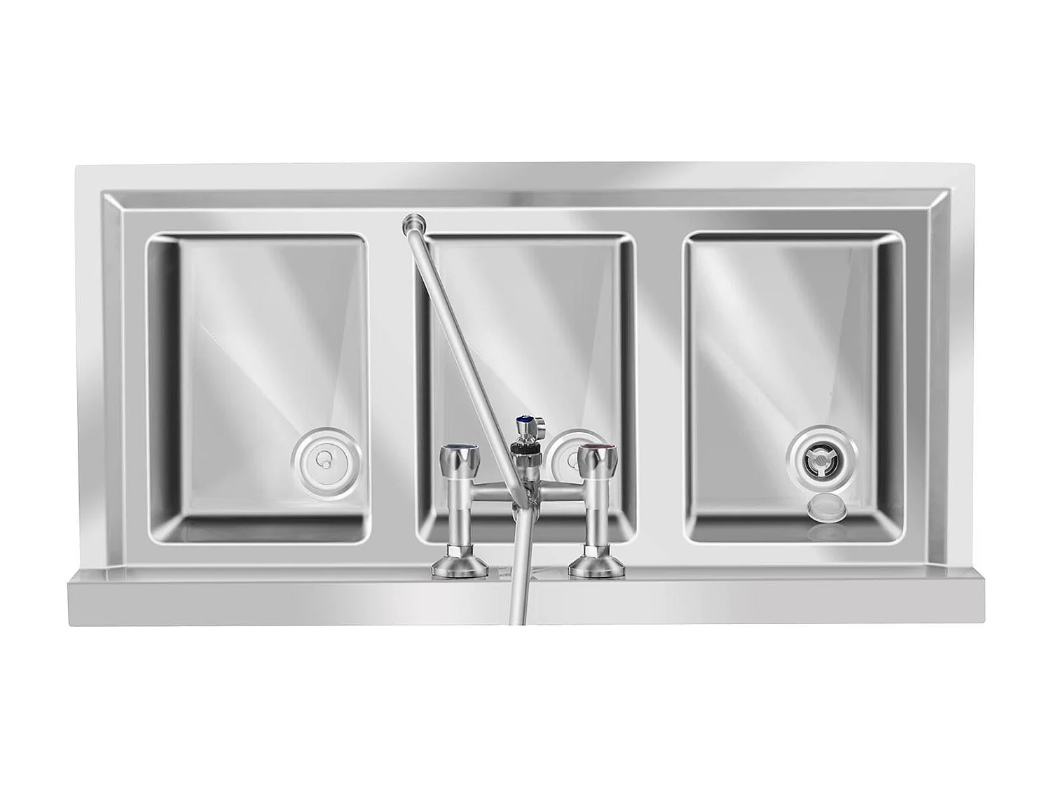 Fregadero profesional 3 senos 100 x 50 x 97 cm acero inoxidable 14_0001591