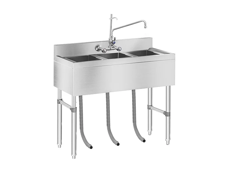 Fregadero profesional 3 senos 100 x 50 x 97 cm acero inoxidable 14_0001591