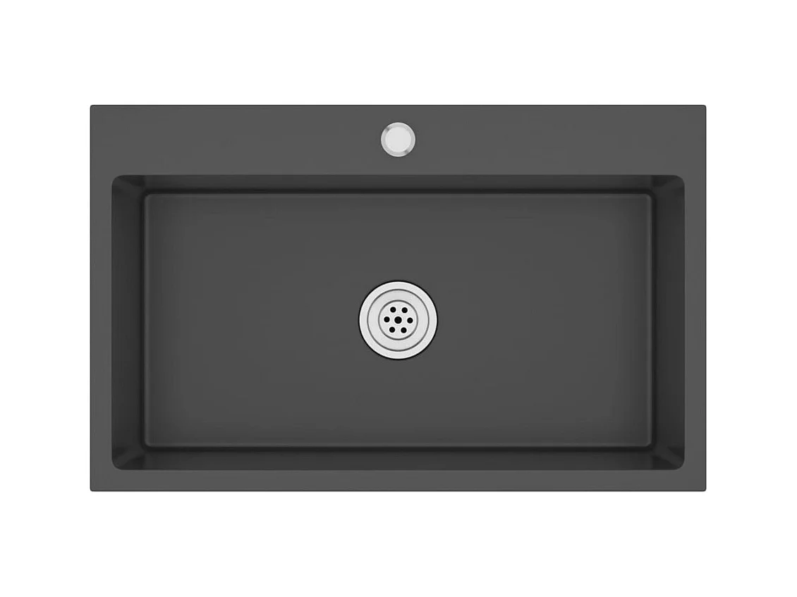 Lavello da cucina fatto a mano 70 x 44 cm acciaio inox nero 02_0002466