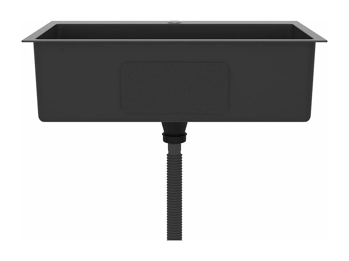 Fregadero de cocina hecho a mano 70 x 44 cm acero inoxidable negro 02_0002466