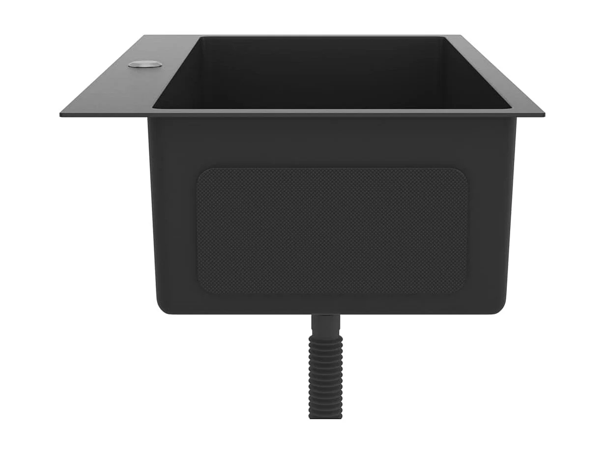 Fregadero de cocina hecho a mano 70 x 44 cm acero inoxidable negro 02_0002466