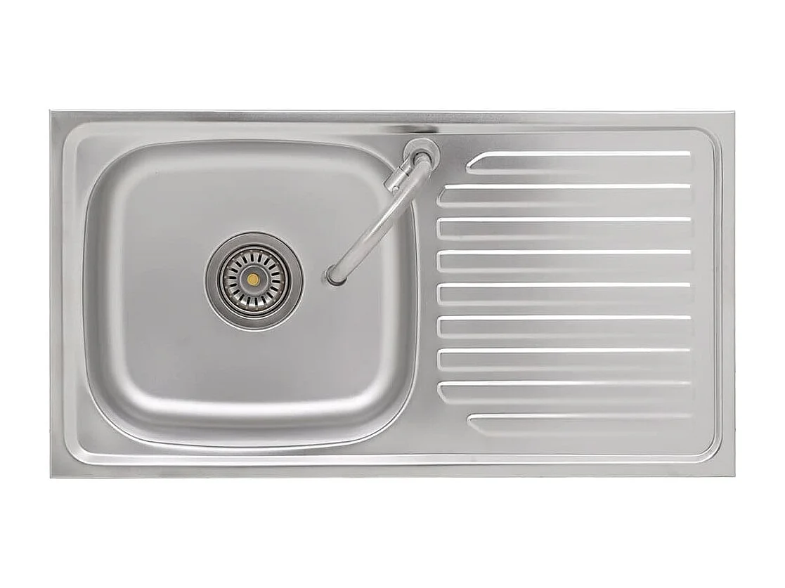 Pia de acampamento lavatório único com torneira 75 x 40 x 15 cm aço inoxidável 02_0002438