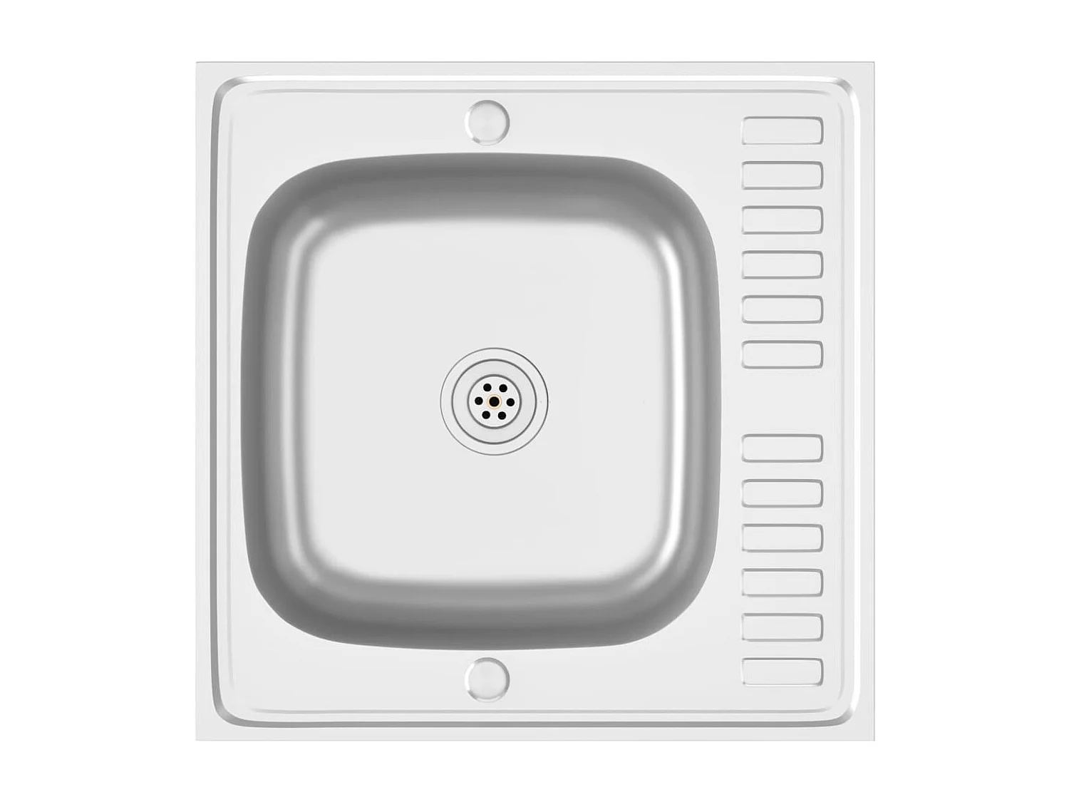 Juego de fregadero y escurridor de cocina plateado 60 x 60 cm acero inoxidable 02_0002426