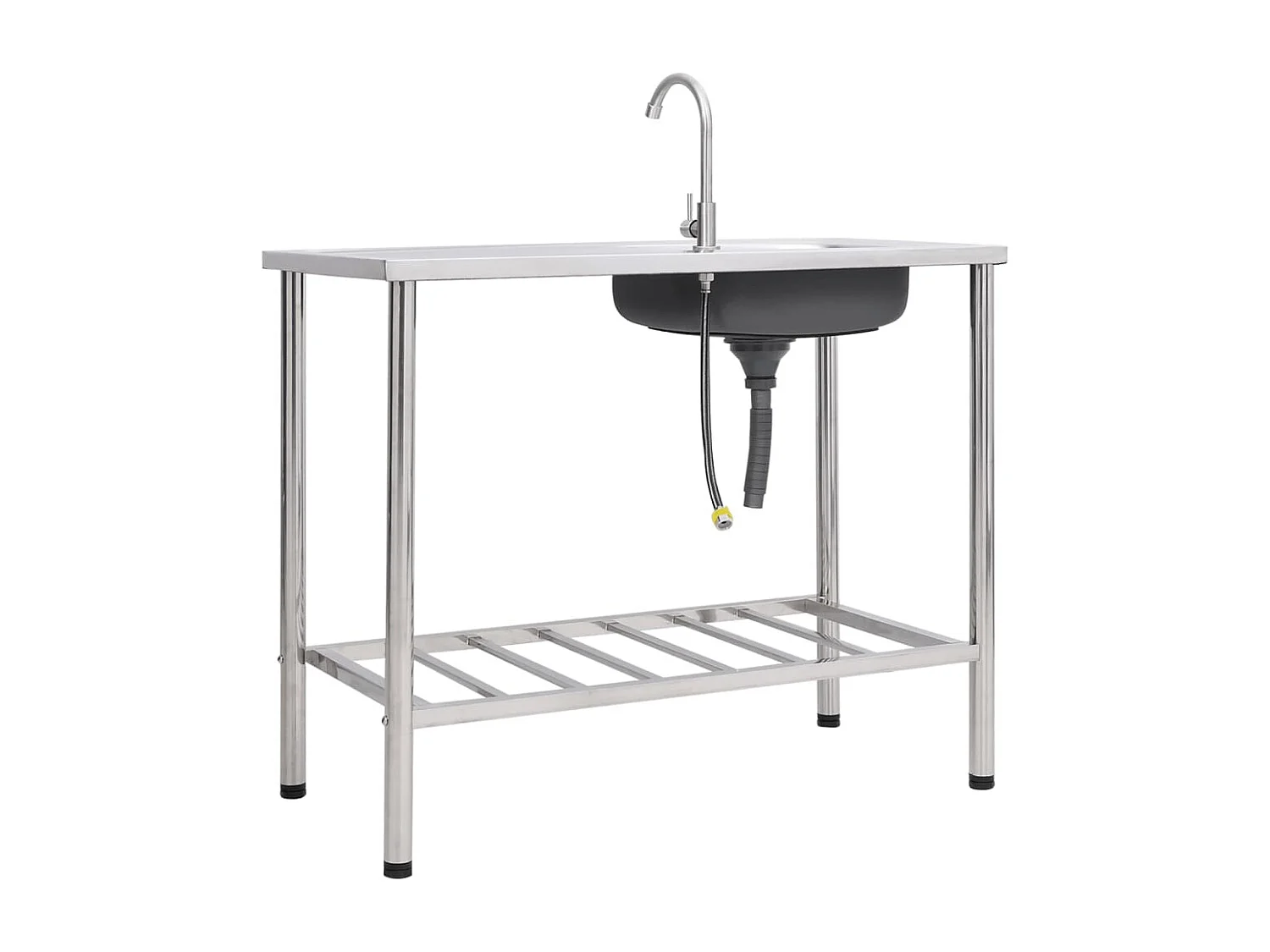 Fregadero de camping Fregadero simple con grifo Acero inoxidable 02_0002439