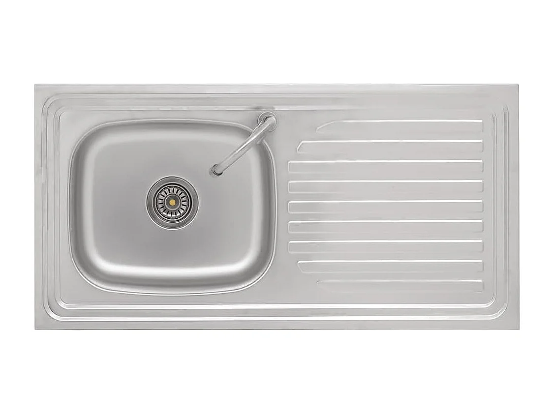 Fregadero de camping Fregadero simple con grifo Acero inoxidable 02_0002439