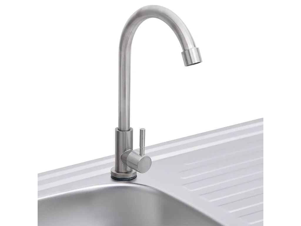 Fregadero de camping Fregadero simple con grifo Acero inoxidable 02_0002439