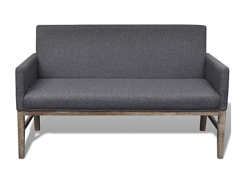 Sofá com almofada acolchoada 140 cm tecido de madeira de seringueira cinza escuro 02_0019702