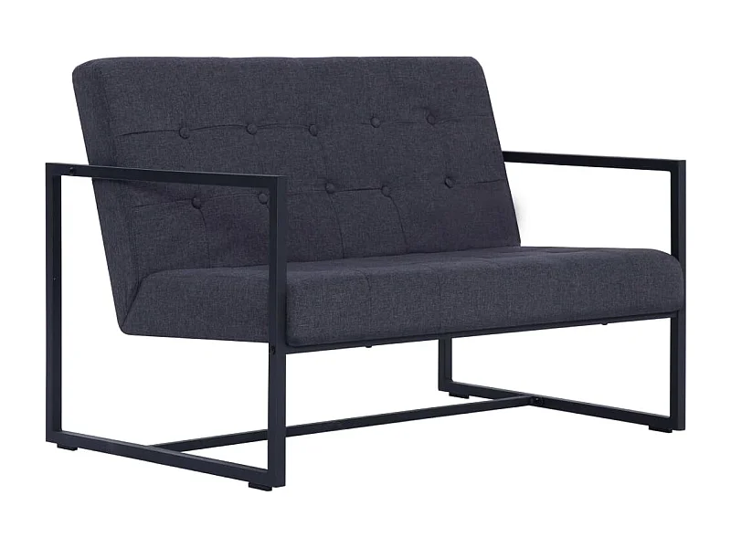 Sofa à 2 places grise 114 x 78 x 81 cm 02_0020211