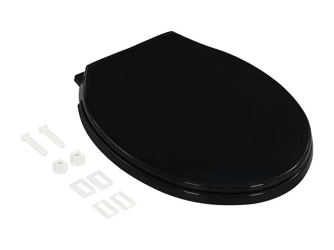 Asiento de inodoro con cierre suave y cierre rápido negro 02_0021274