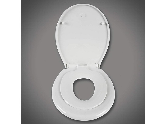 Sedile WC SoftClose Con Seggiolino Bambino Integrato - Ricambio U1006 In Duroplast, Fissaggio 180mm, Rimovibile Take-Off
