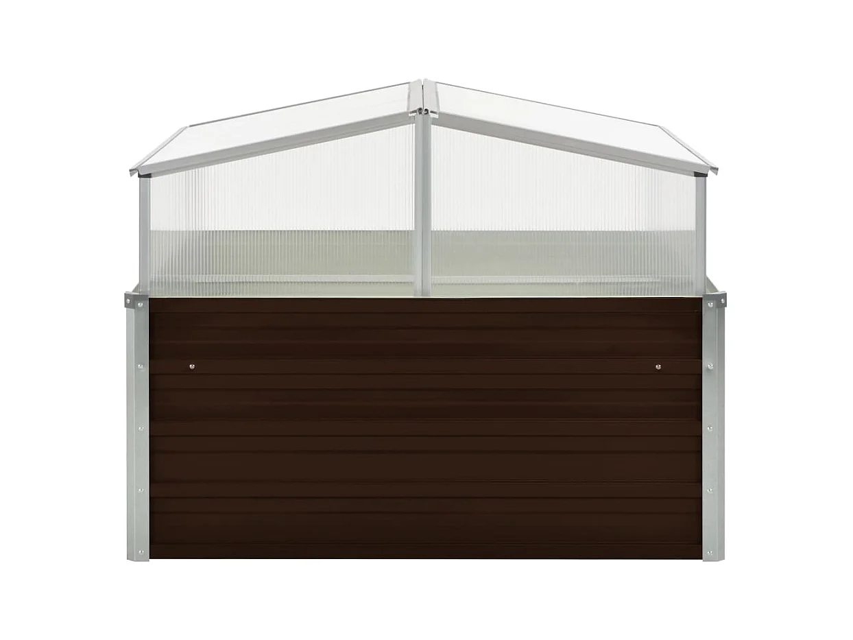 Invernadero 100 x 100 x 85 cm acero galvanizado marrón 02_0001738