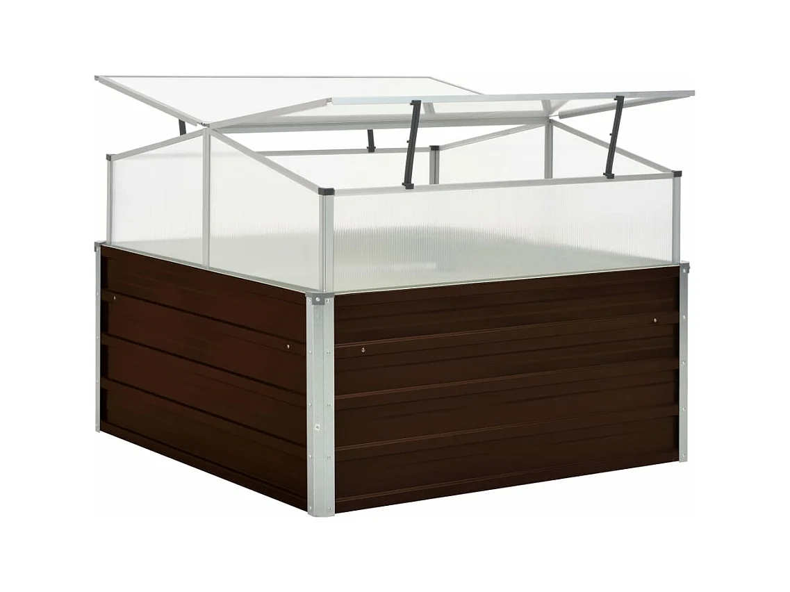 Invernadero 100 x 100 x 85 cm acero galvanizado marrón 02_0001738