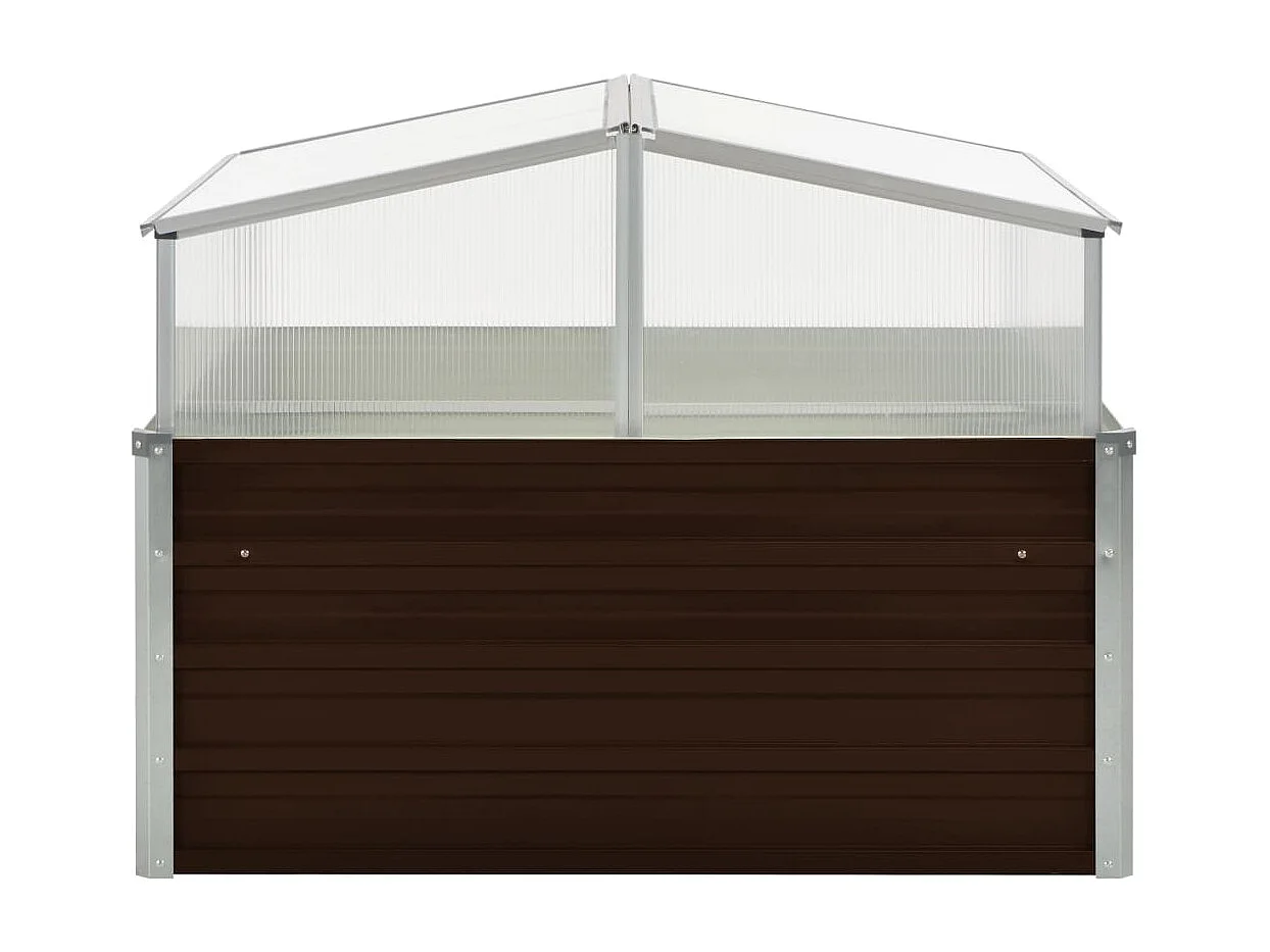 Invernadero 100 x 100 x 85 cm acero galvanizado marrón 02_0001738
