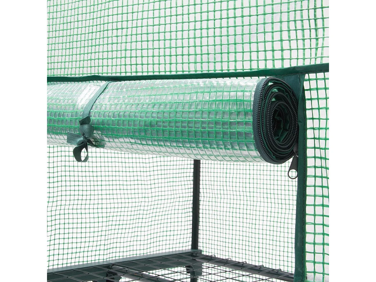 Invernadero de jardín de metal 70 x 160 x 50 cm planta de plástico de jardinería 1613004