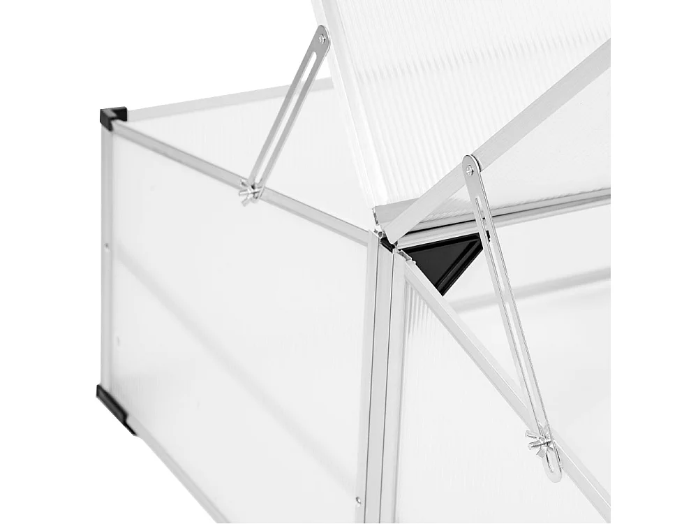 Mini serra da giardino in alluminio 102 x 102 cm in policarbonato 1608023