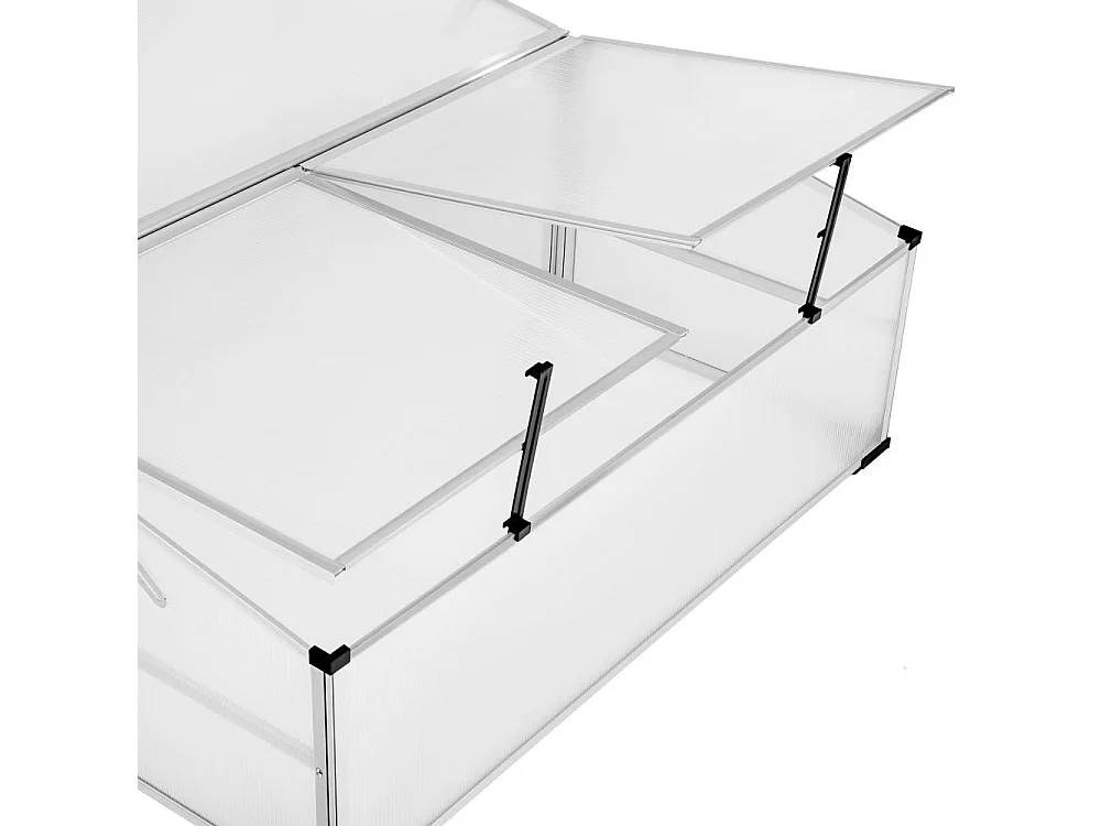 Mini estufa de jardim em alumínio 102 x 102 cm policarbonato 1608023