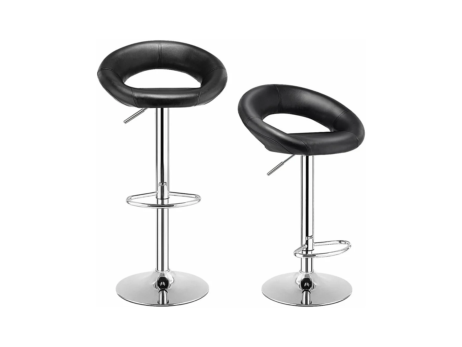 Lot de 2 tabourets métal argentée 53 x 39 x 77 cm 20_0004906