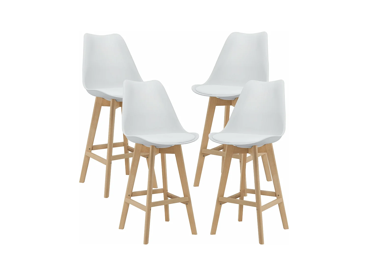 Lot de 4 tabourets beige 48 x 58 x 105 cm 03_0008716