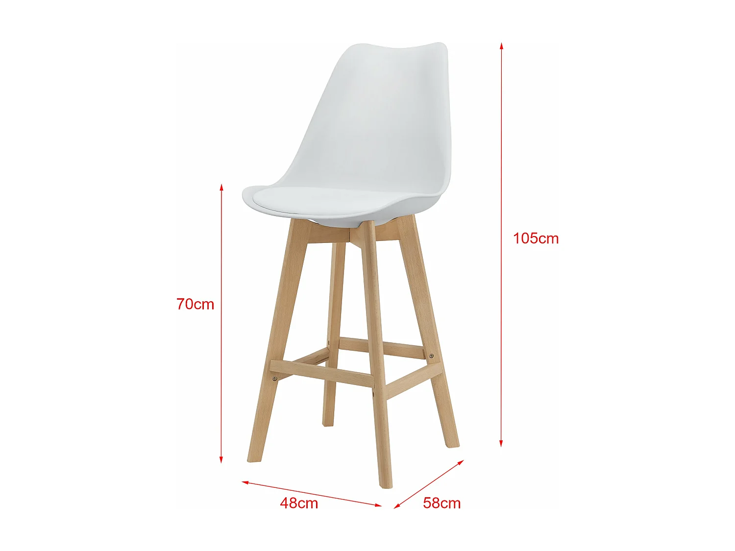 Lot de 6 tabourets beige 48 x 58 x 105 cm 03_0008724