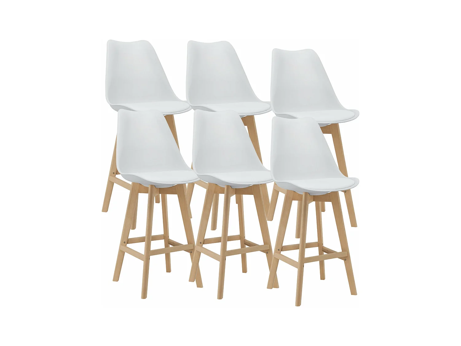 Lot de 6 tabourets beige 48 x 58 x 105 cm 03_0008724