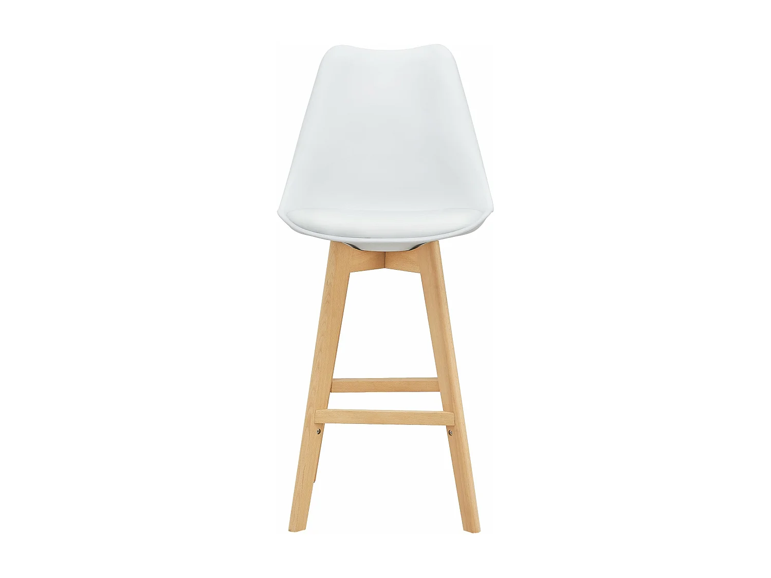 Conjunto de 6 bancos altos de plástico sintético de faia 105 x 48 x 58 cm branco 03_0008724