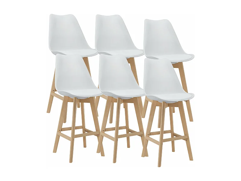 Lot de 6 tabourets beige 48 x 58 x 105 cm 03_0008724