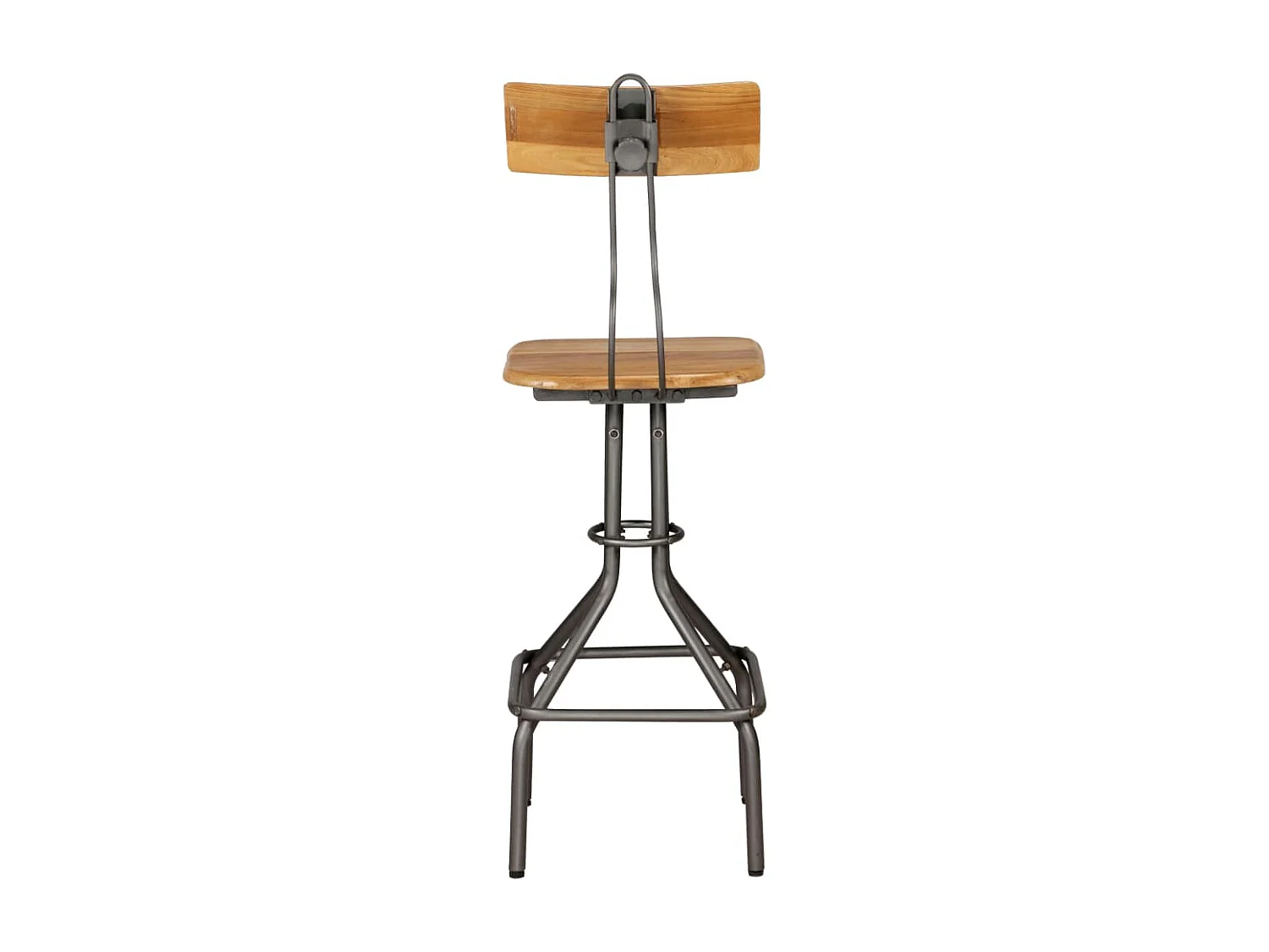 Juego de dos taburetes de bar de diseño con asientos de silla de teca maciza reciclada 1202129