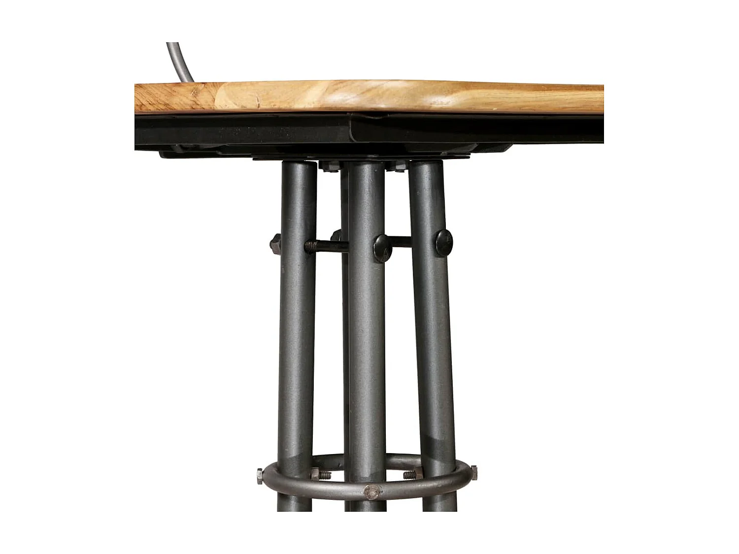 Juego de dos taburetes de bar de diseño con asientos de silla de teca maciza reciclada 1202129