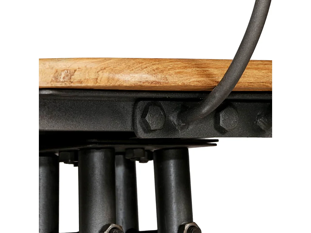 Juego de dos taburetes de bar de diseño con asientos de silla de teca maciza reciclada 1202129