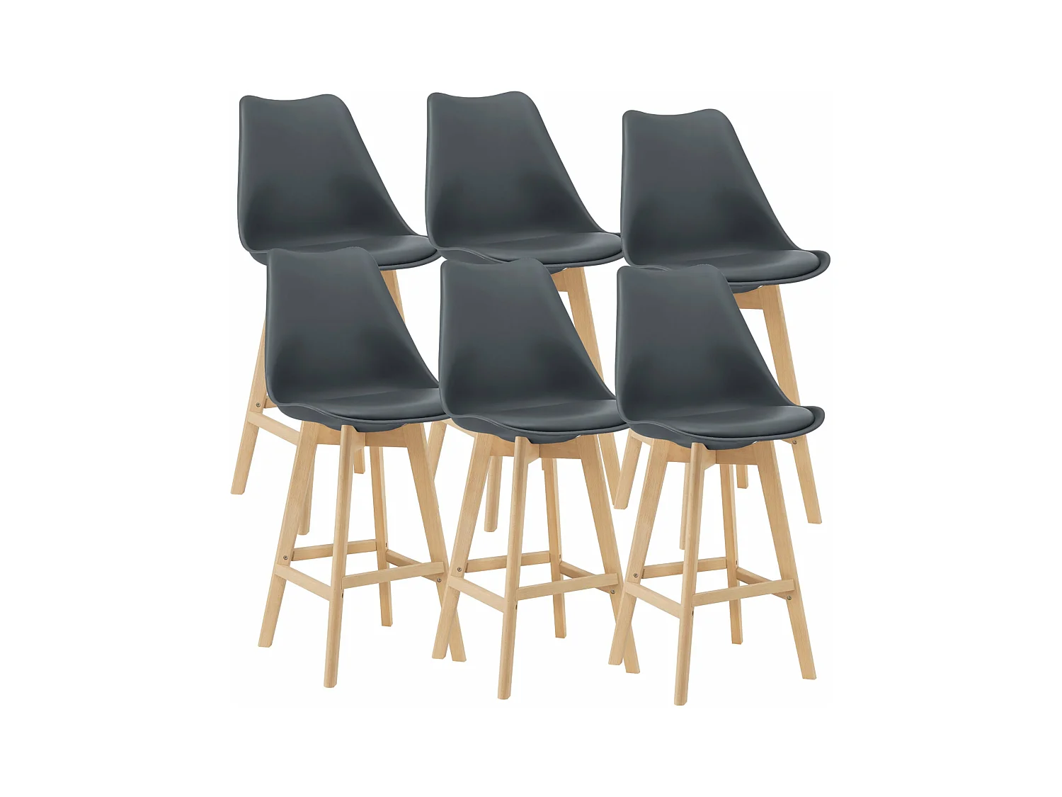 Lot de 6 tabourets beige 48 x 58 x 105 cm 03_0008726