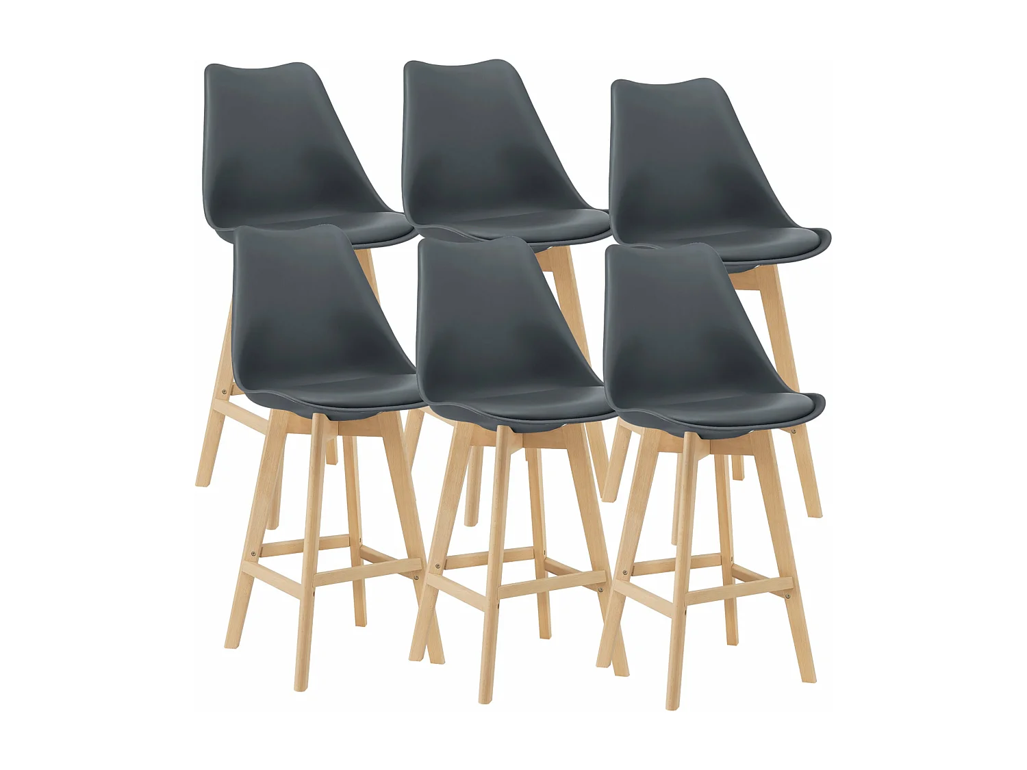 Lot de 6 tabourets beige 48 x 58 x 105 cm 03_0008726