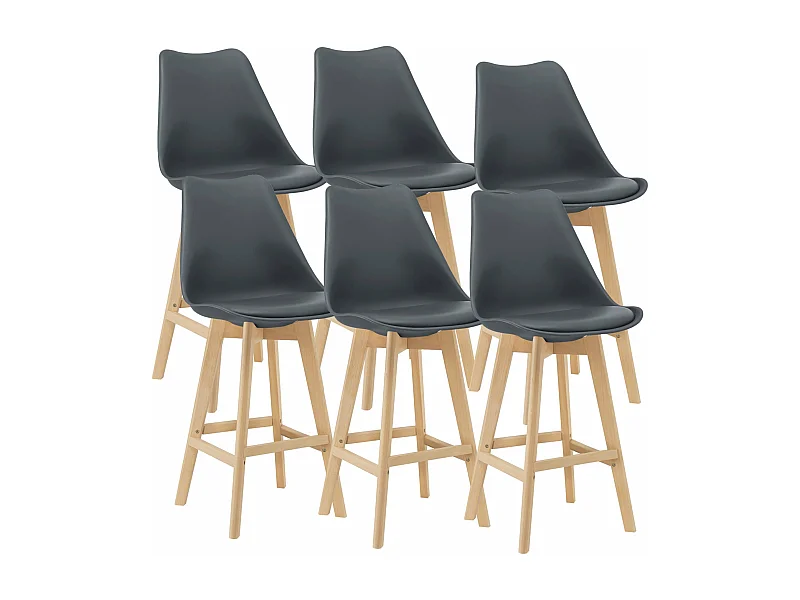 Lot de 6 tabourets beige 48 x 58 x 105 cm 03_0008726