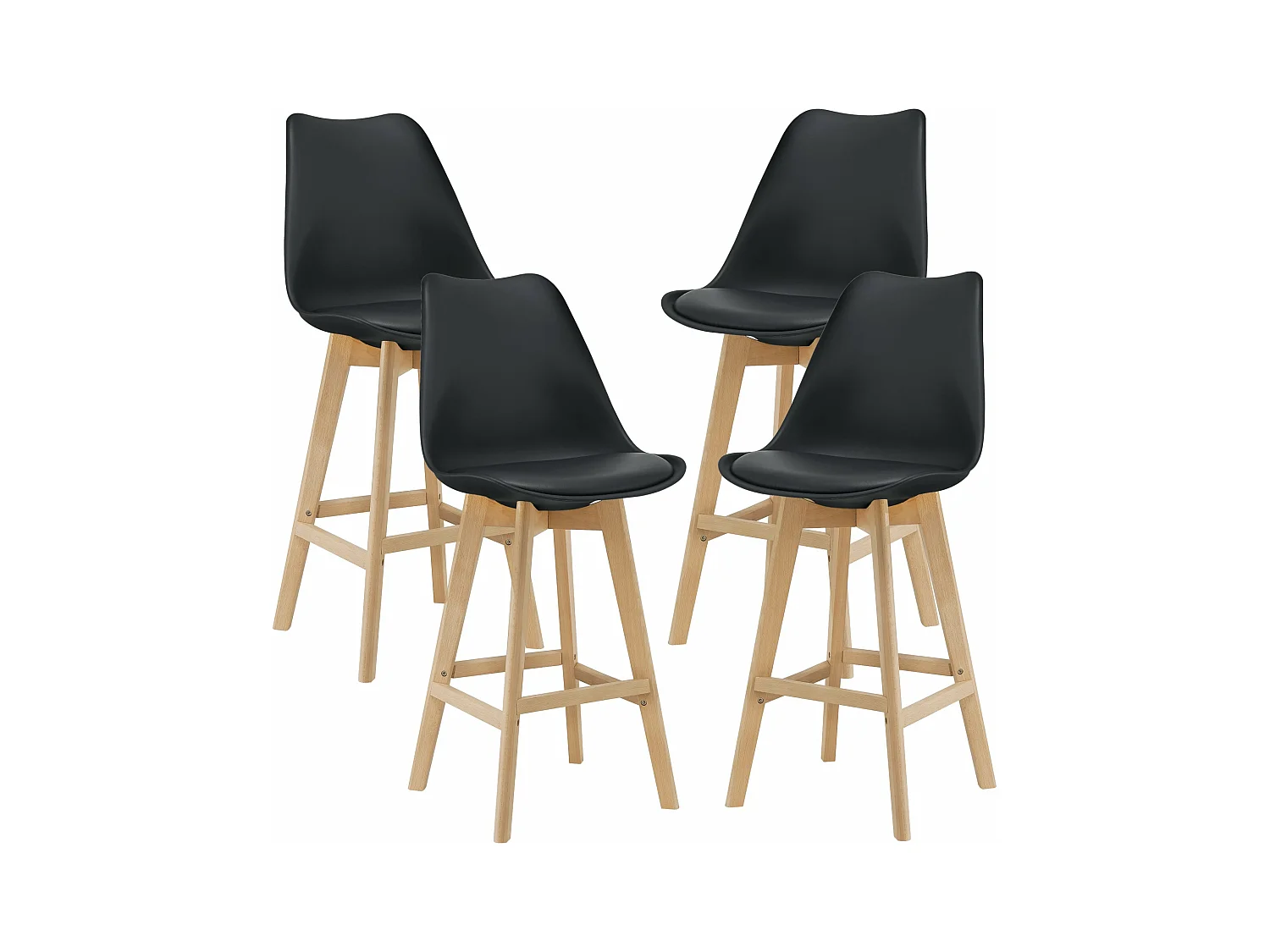 Lot de 4 tabourets beige 48 x 58 x 105 cm 03_0008720