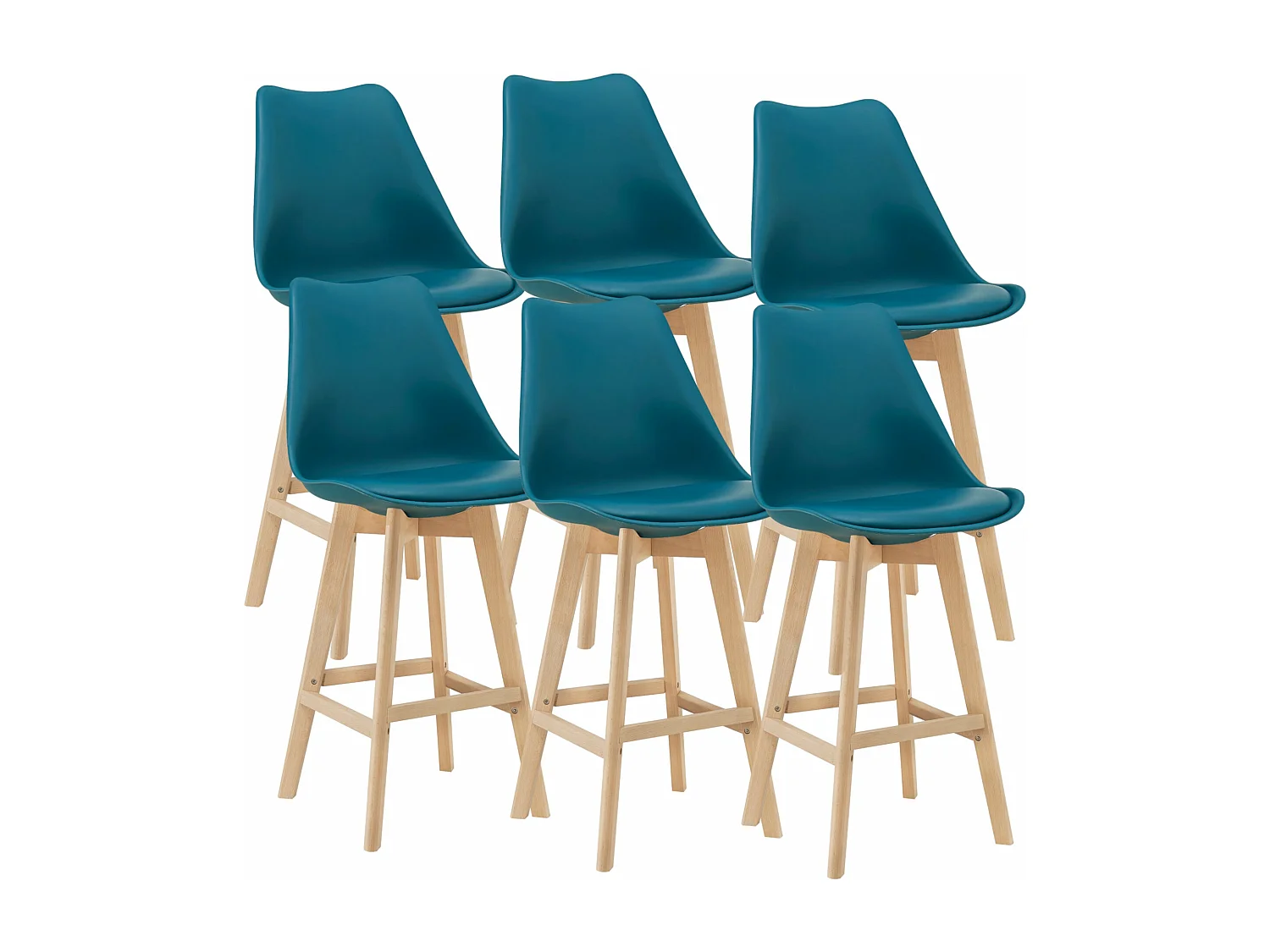 Lot de 6 tabourets beige 105 x 48 x 58 cm 03_0008730