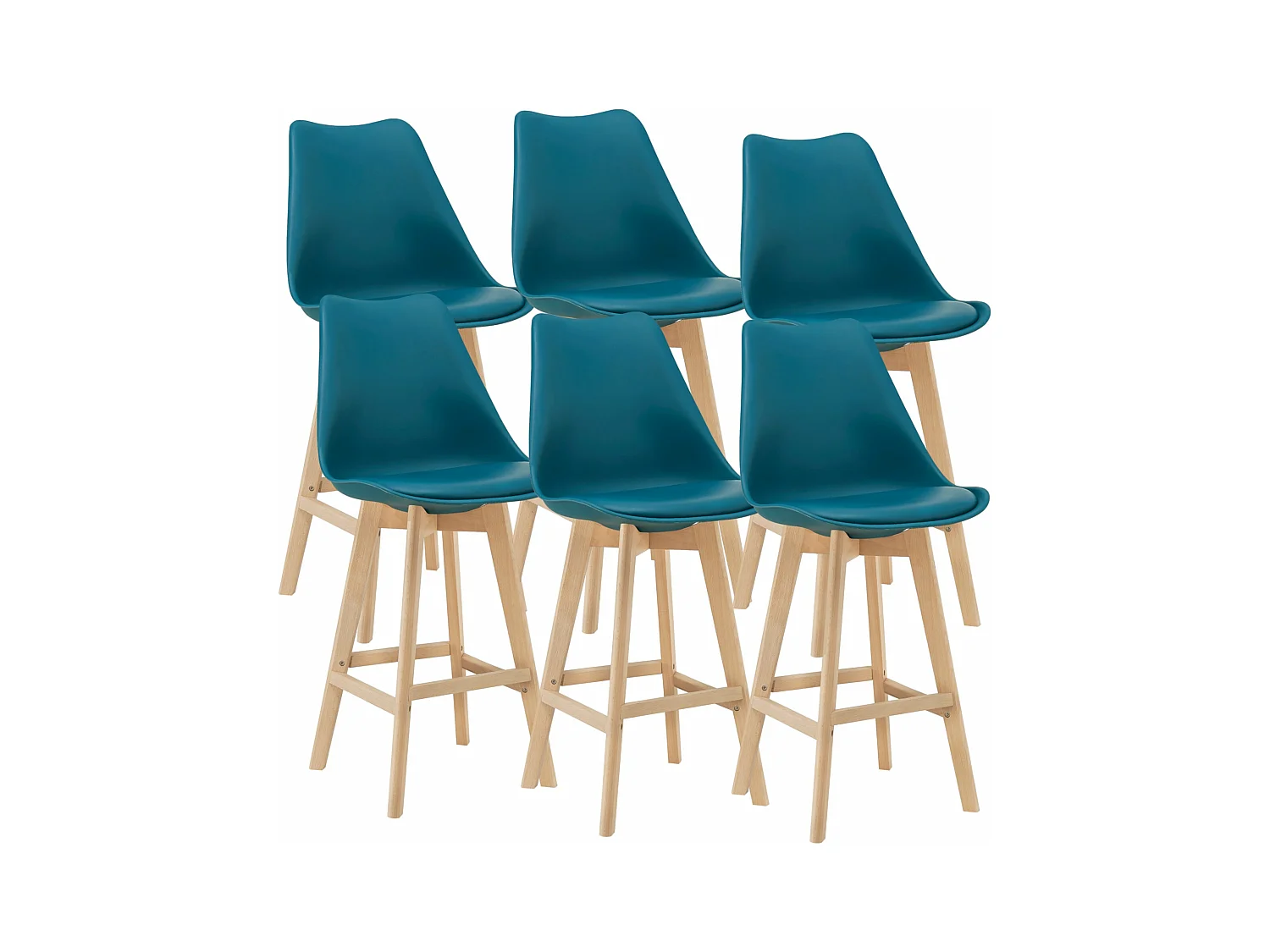 Lot de 6 tabourets beige 105 x 48 x 58 cm 03_0008730