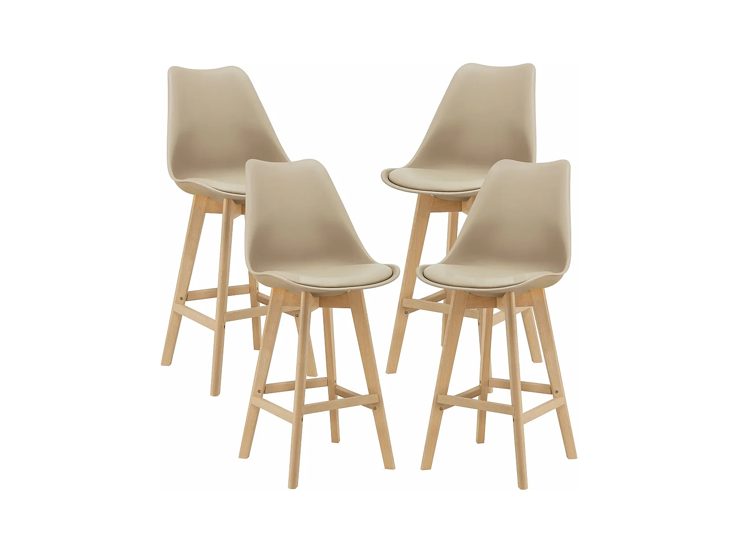 Lot de 4 tabourets beige 48 x 58 x 105 cm 03_0008715