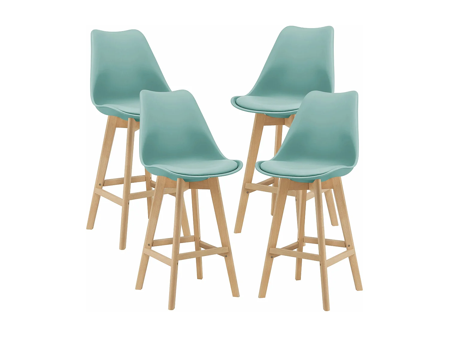 Lot de 4 tabourets beige 48 x 58 x 105 cm 03_0008719