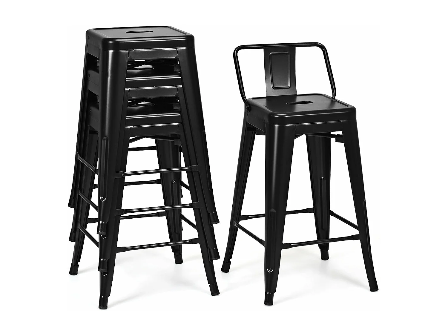 Lot de 4 chaise métal argentée 43 x 43 x 79 cm 20_0008070