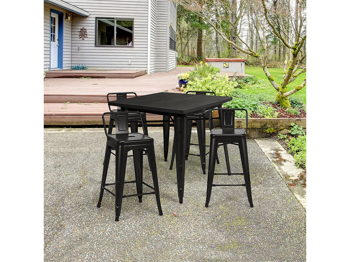 Lot de 4 chaise métal argentée 43 x 43 x 79 cm 20_0008070