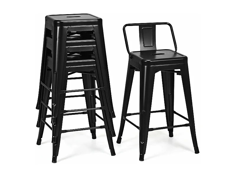 Lot de 4 chaise métal argentée 43 x 43 x 79 cm 20_0008070