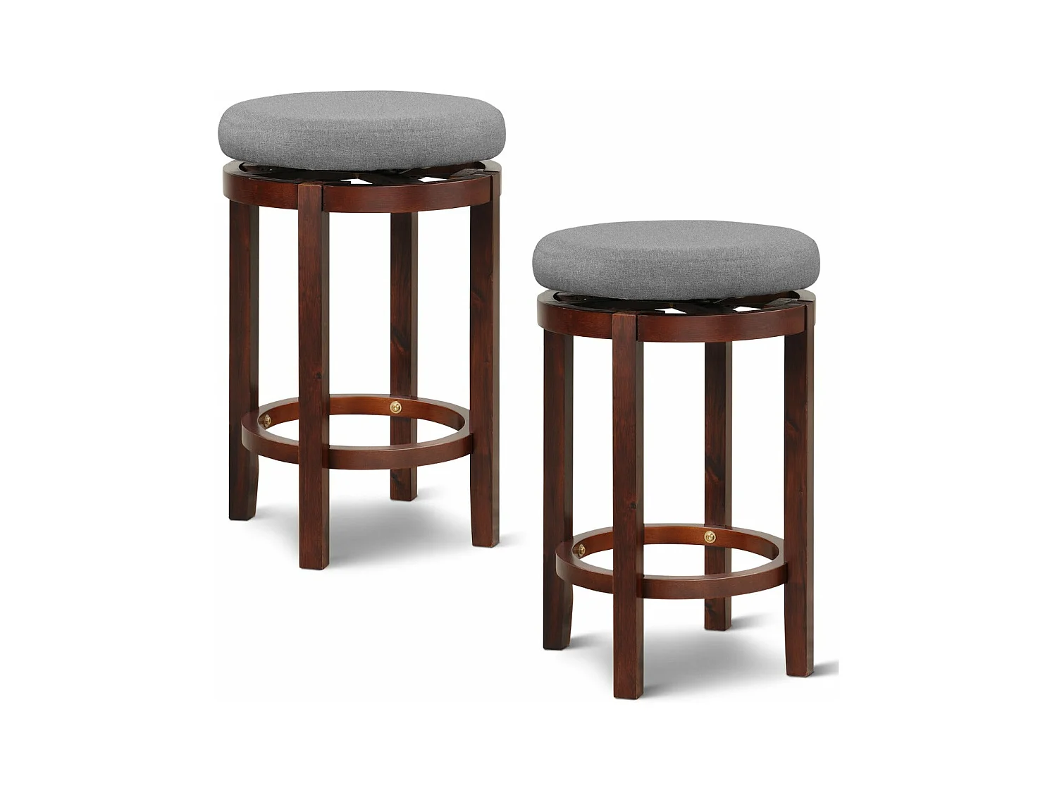 Lot de 2 tabourets grise 42 x 42 x 66 cm 20_0005859