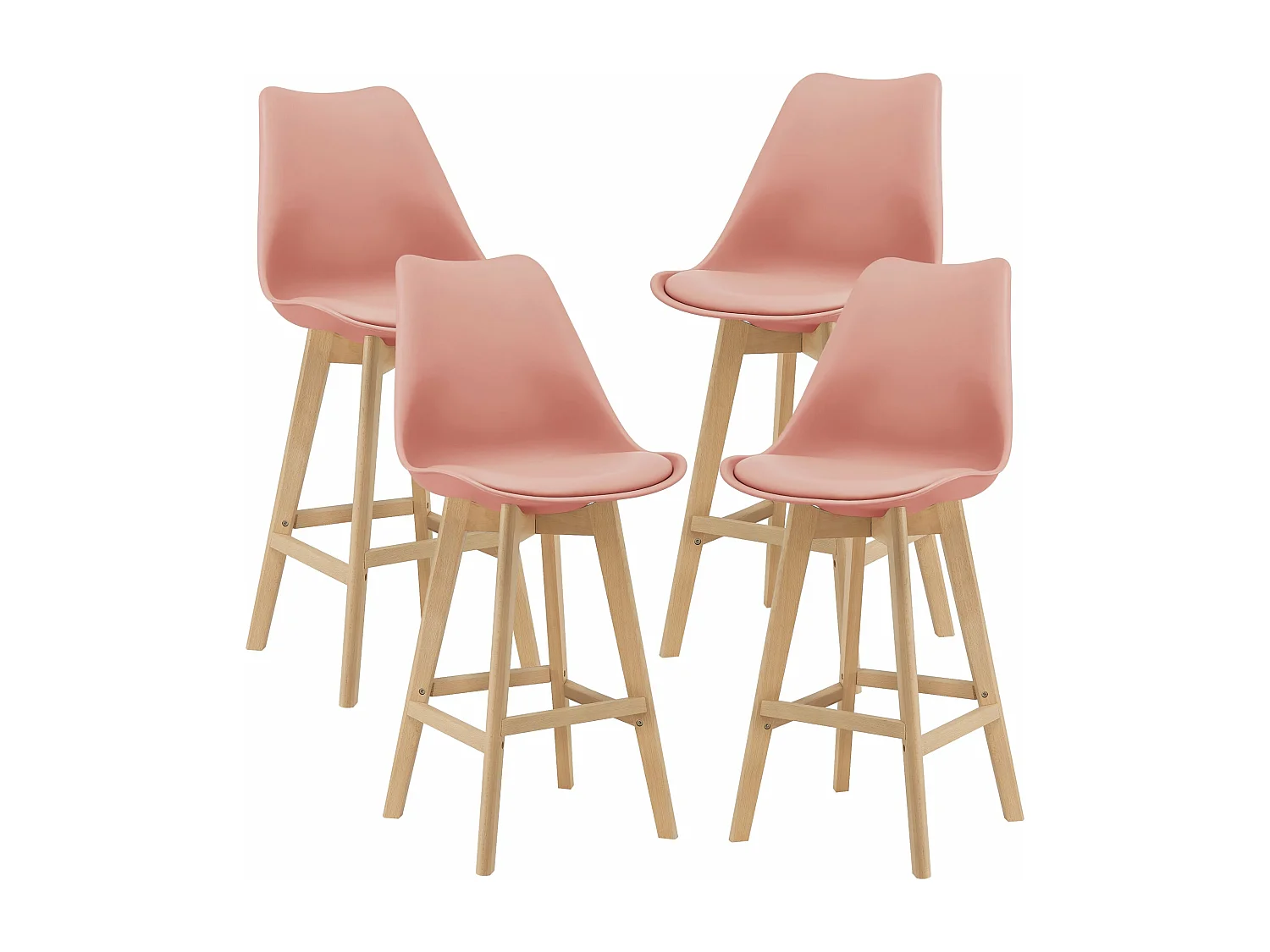 Lot de 4 tabourets beige 48 x 58 x 105 cm 03_0008721