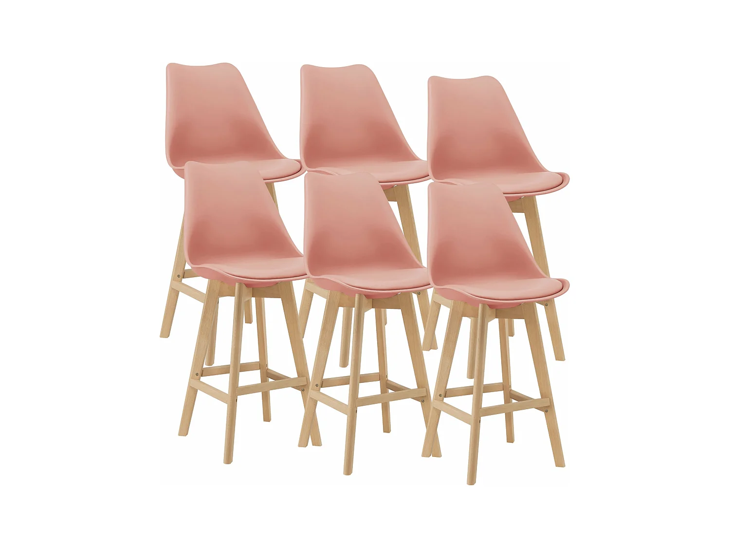 Lot de 6 tabourets beige 48 x 58 x 105 cm 03_0008729