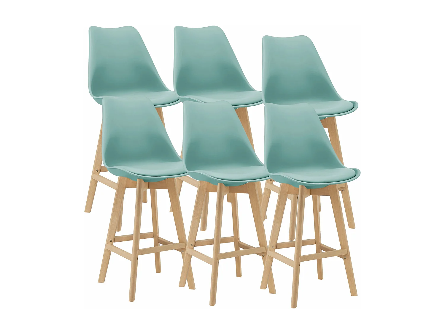 Lot de 6 tabourets beige 48 x 58 x 105 cm 03_0008727