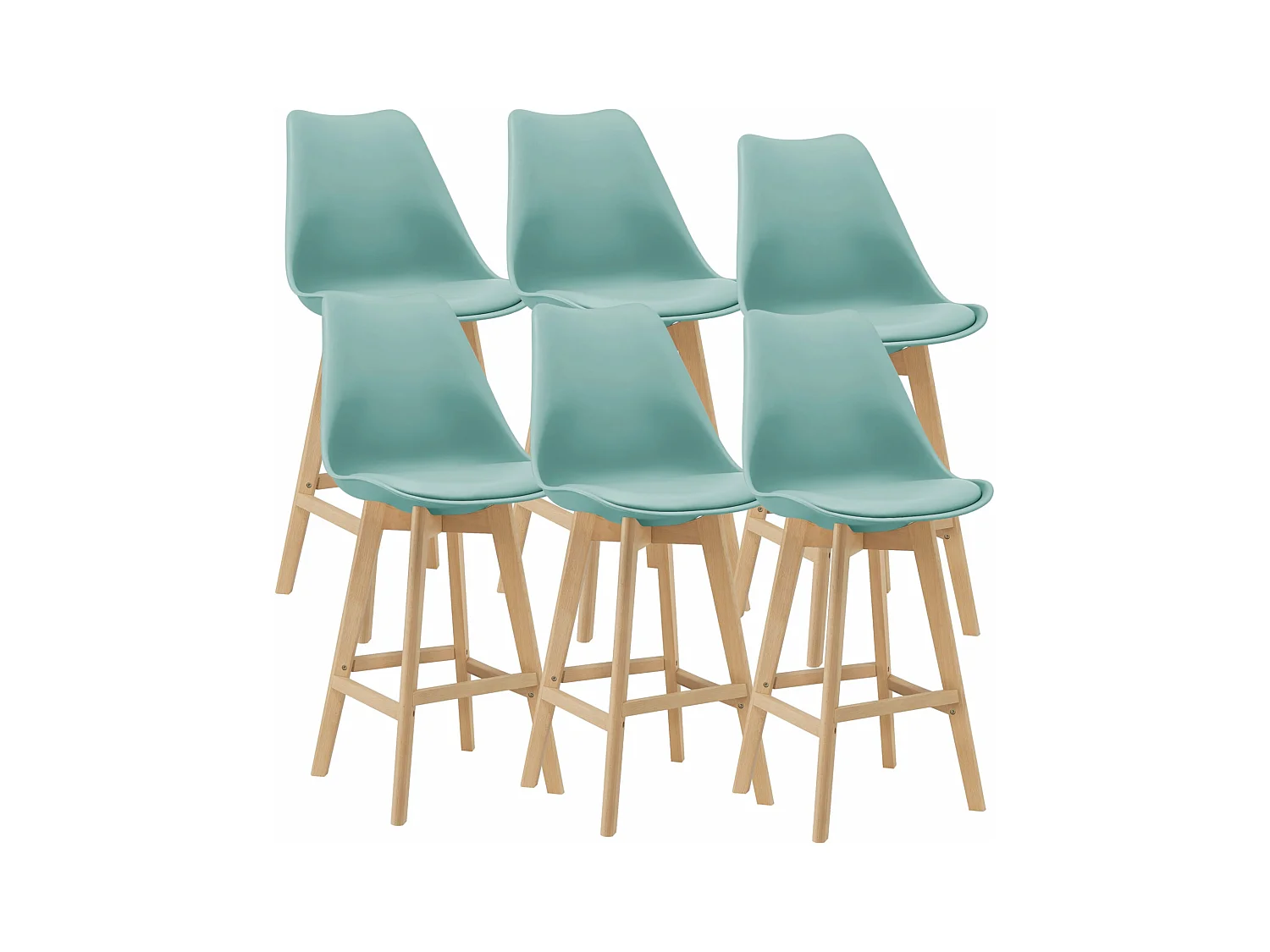Lot de 6 tabourets beige 48 x 58 x 105 cm 03_0008727