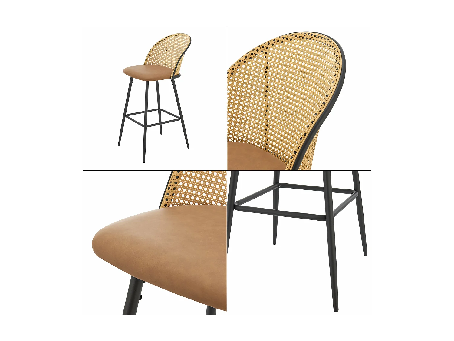 Lot de 2 tabourets marron 63 x 44 x 102 cm 03_0008731