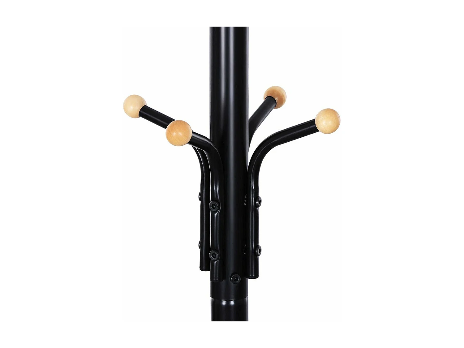 Cabide nos pés suporte para casaco de 3 tubos de ferro altura de 182cm preto 12_0002365